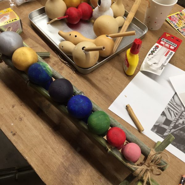 197日目∞ 1月24日 新入所員のひょうたん楽器作り by 丸黄うりほ 花形文化通信
