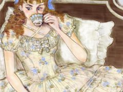 ロココブーケティアロングドレスの為のスタイル画を特別に公開。 このシリーズはリニューアル前のVICTORIAN MAIDENの人気作。 ayumi.が復活させるドレスの仕上がりはファンならずとも注目だろう